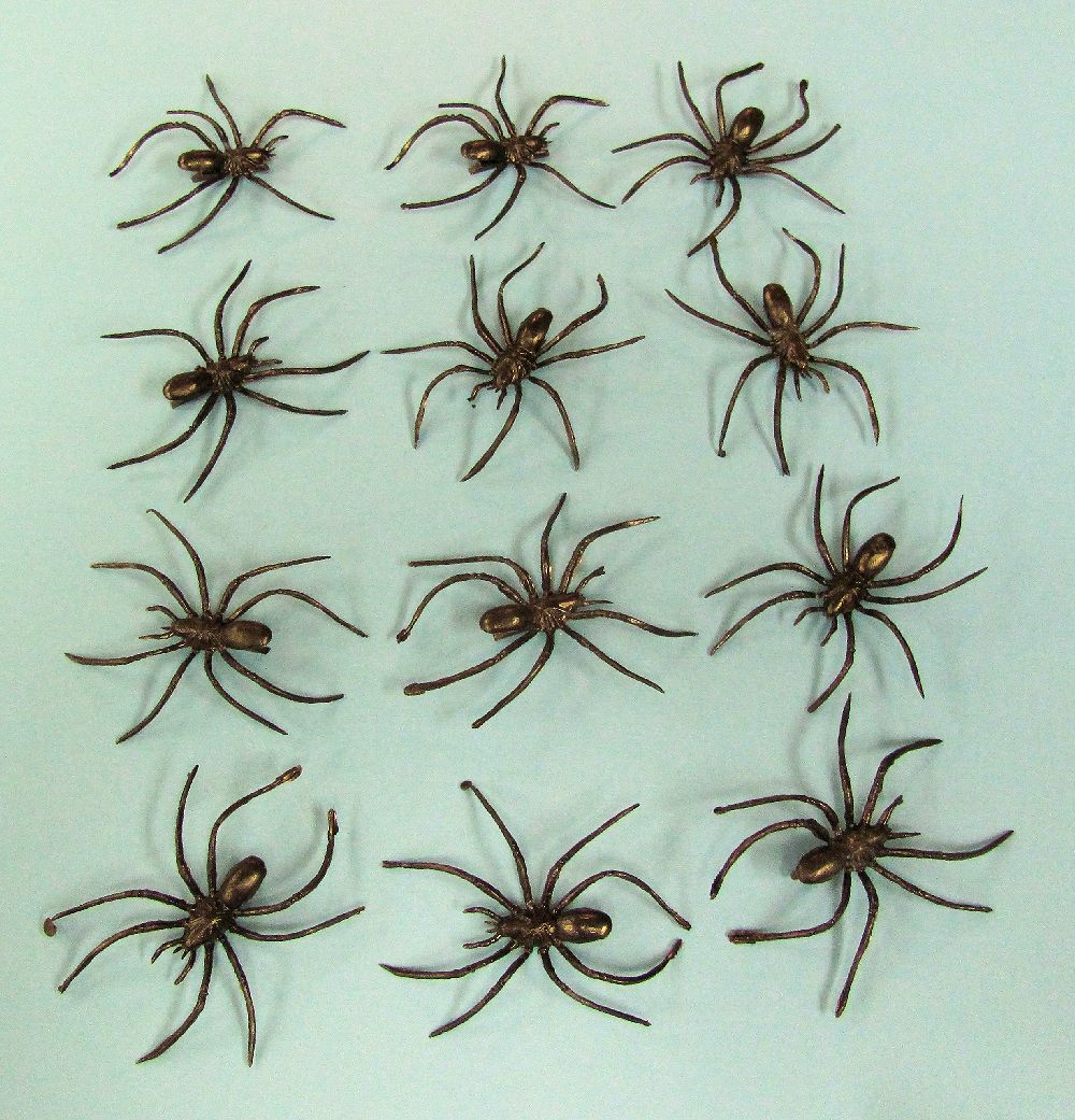 plastic black spiders