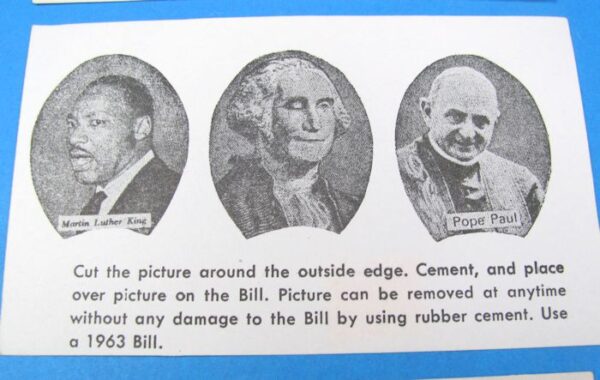 famous people pictures for attaching to bills (vintage)