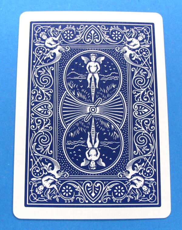 3 1/2 of clubs card bicycle poker size blue back