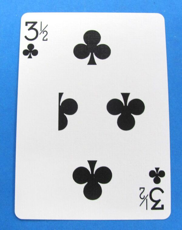 3 1/2 of clubs card bicycle poker size blue back