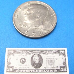 miniature twenty dollar bill novelty