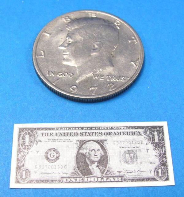 miniature one dollar bill novelty