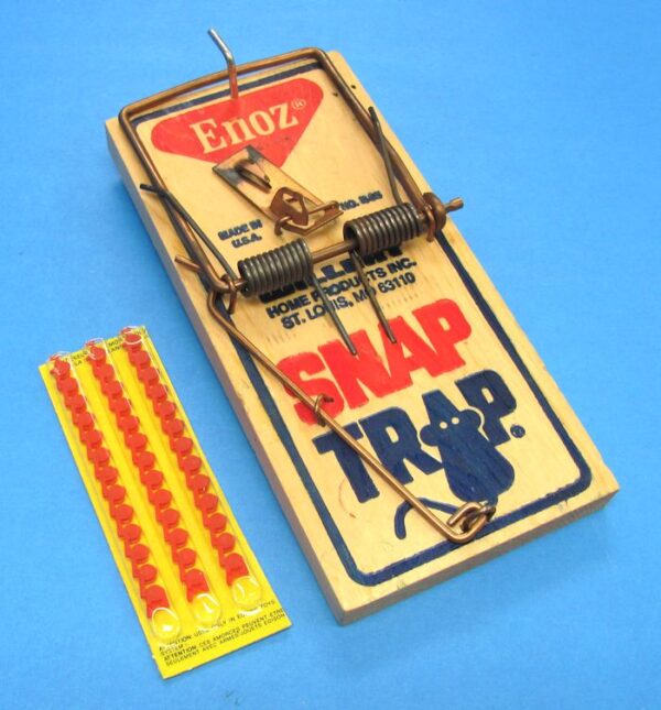 rat trap with bingo device and caps