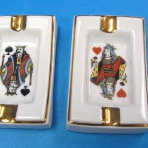 vintage french card ashtrays