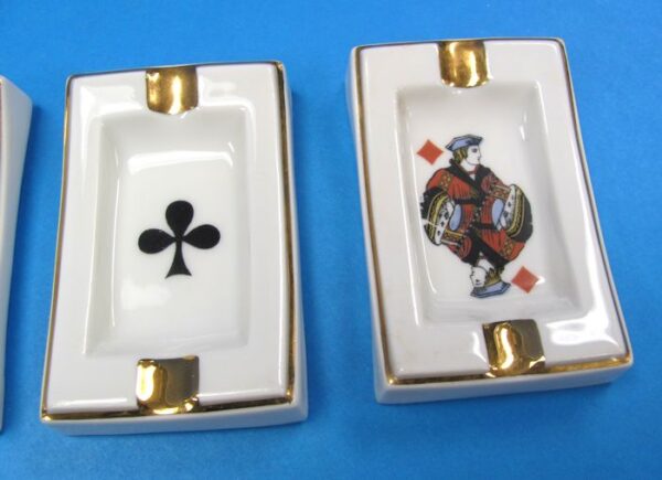 vintage french card ashtrays