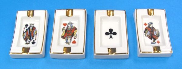 vintage french card ashtrays