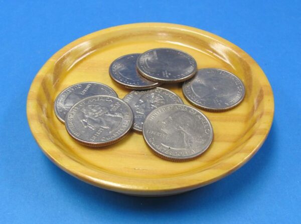 wooden coin tray (mr. magic)