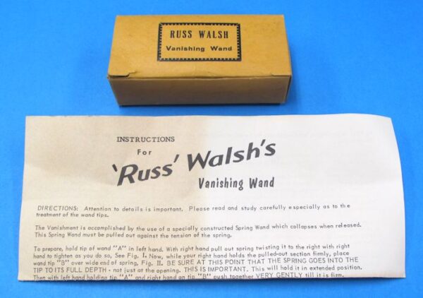 russ walsh vanishing wand box and instructions only