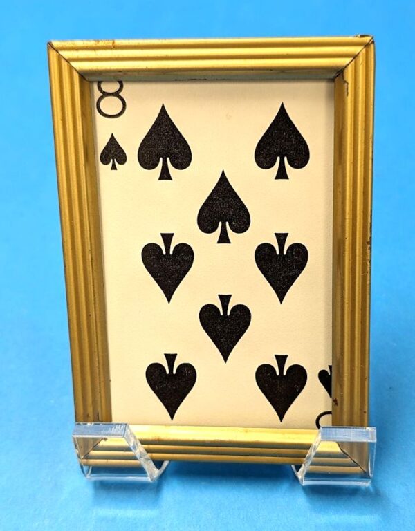 small metal card frame with stand