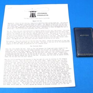 instructions and gimmicked address book for johnson's magna coin box