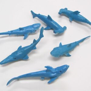 rubber sharks with suction cups (lot of 6)