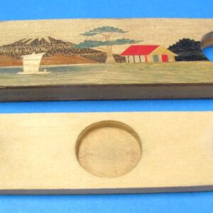 vintage japanese wooden magic coin slide (unpainted ship)