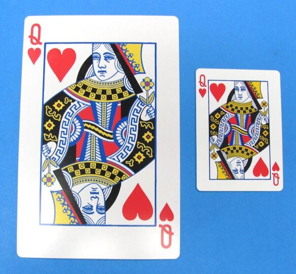 bicycle jumbo queen of hearts two of clubs