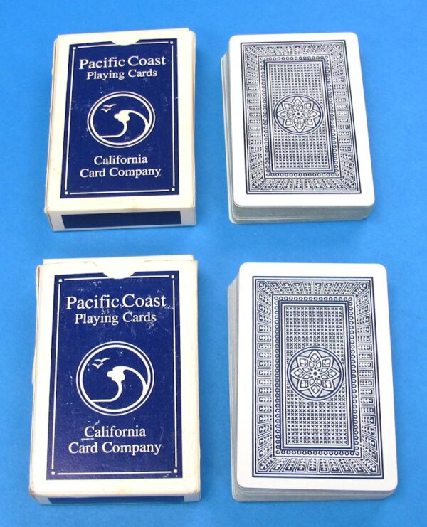 2 decks of pacific coast playing cards california card company