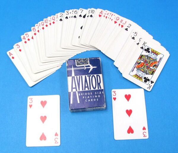 pre owned aviator bridge size playing cards with shimmed card