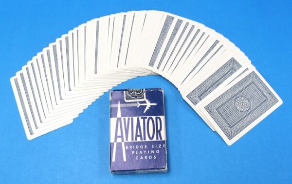 pre owned aviator bridge size playing cards with shimmed card