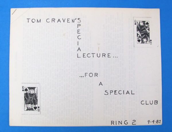 tom craven's lecture for a special club ring 2