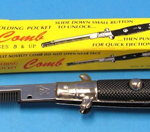 novelty switchblade folding pocket comb