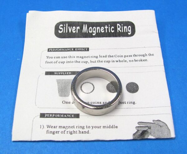 magnetic pk ring silver 1.8 inch or 2.2 cm