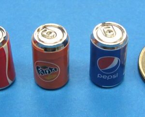 miniature soda cans lot of 4