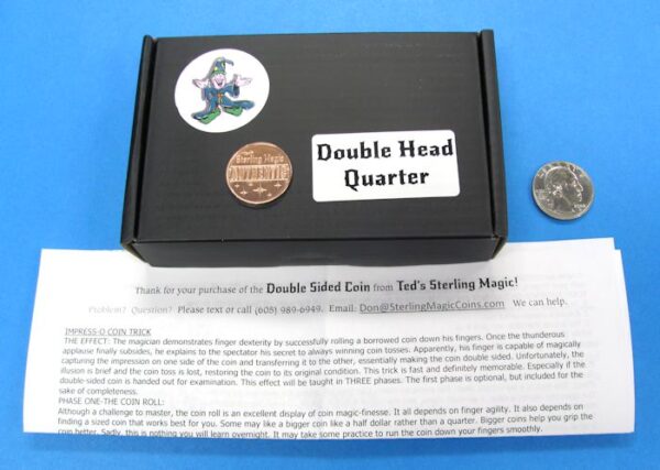 ted's sterling double sided quarter (heads)