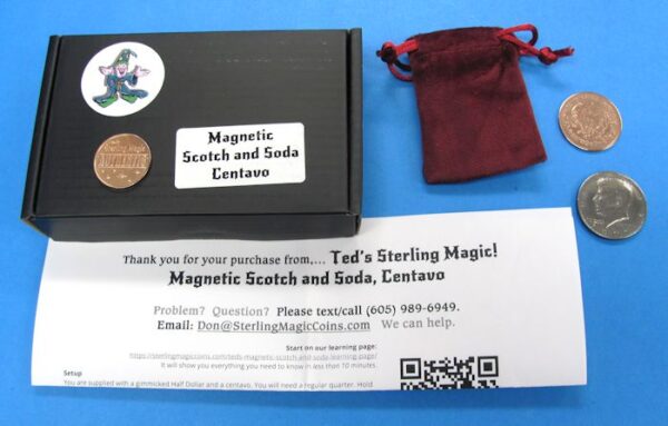 ted's sterling magnetic scotch and soda (centavo & half dollar)